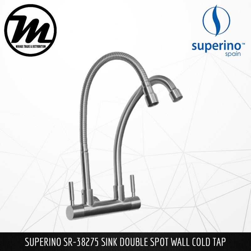 SUPERINO Double Spout Wall Sink Tap SR38275 - Mirage Trade & Distribution