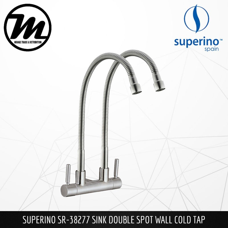 SUPERINO Double Spout Wall Sink Tap SR38277 - Mirage Trade & Distribution