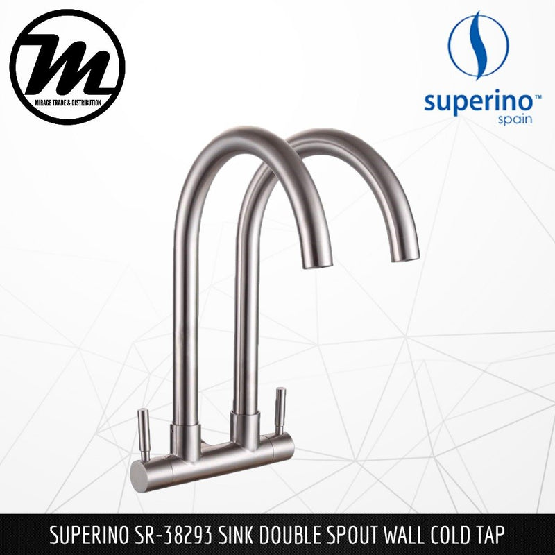 SUPERINO Double Spout Wall Sink Tap SR38293 - Mirage Trade & Distribution