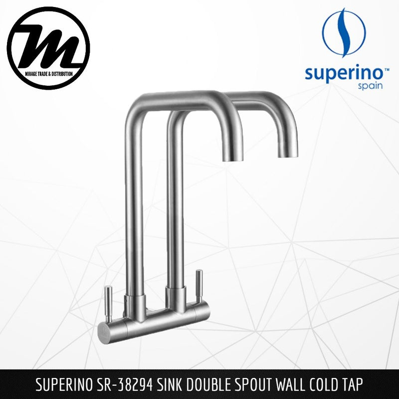 SUPERINO Double Spout Wall Sink Tap SR38294 - Mirage Trade & Distribution