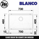 BLANCO Subline 700-U Silgranit™ PuraDur™ Granite Sink With InFino™ Waste - Mirage Trade & Distribution