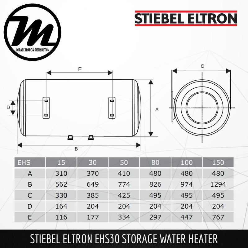 STIEBEL ELTRON Storage Water Heater EHS (Germany's No 1) - Mirage Trade & Distribution