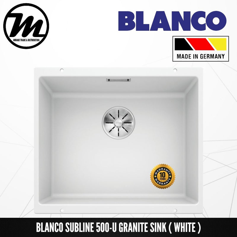BLANCO Subline 500-U Silgranit™ PuraDur™ Granite Sink With InFino™ Waste - Mirage Trade & Distribution