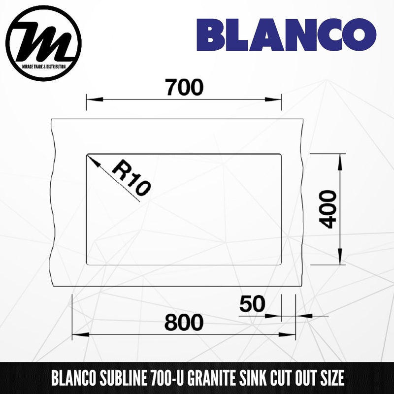 BLANCO Subline 700-U Silgranit™ PuraDur™ Granite Sink With InFino™ Waste - Mirage Trade & Distribution