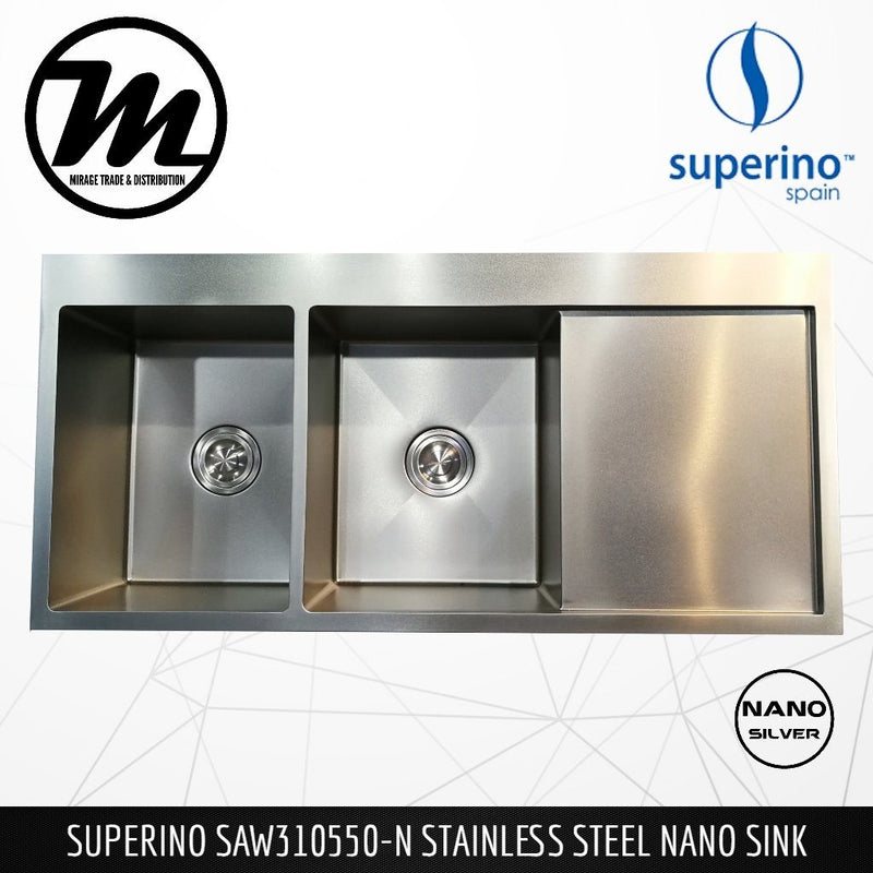 SUPERINO Stainless Steel SUS304 NANO GREY Sink SAW310550-N - Mirage Trade & Distribution