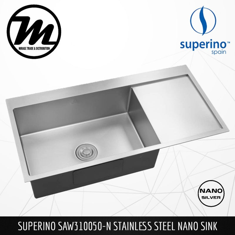 SUPERINO Stainless Steel SUS304 NANO GREY Sink SAW310050-N - Mirage Trade & Distribution