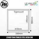LEVANZO Stainless Steel SUS304 Kitchen Sink T5048 - Mirage Trade & Distribution