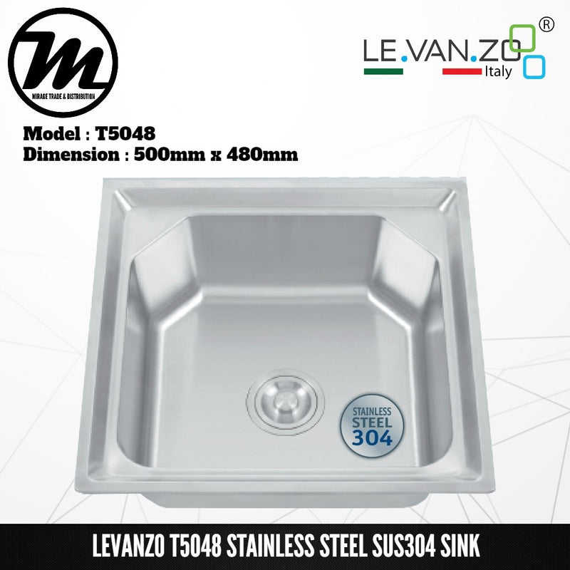LEVANZO Stainless Steel SUS304 Kitchen Sink T5048 - Mirage Trade & Distribution