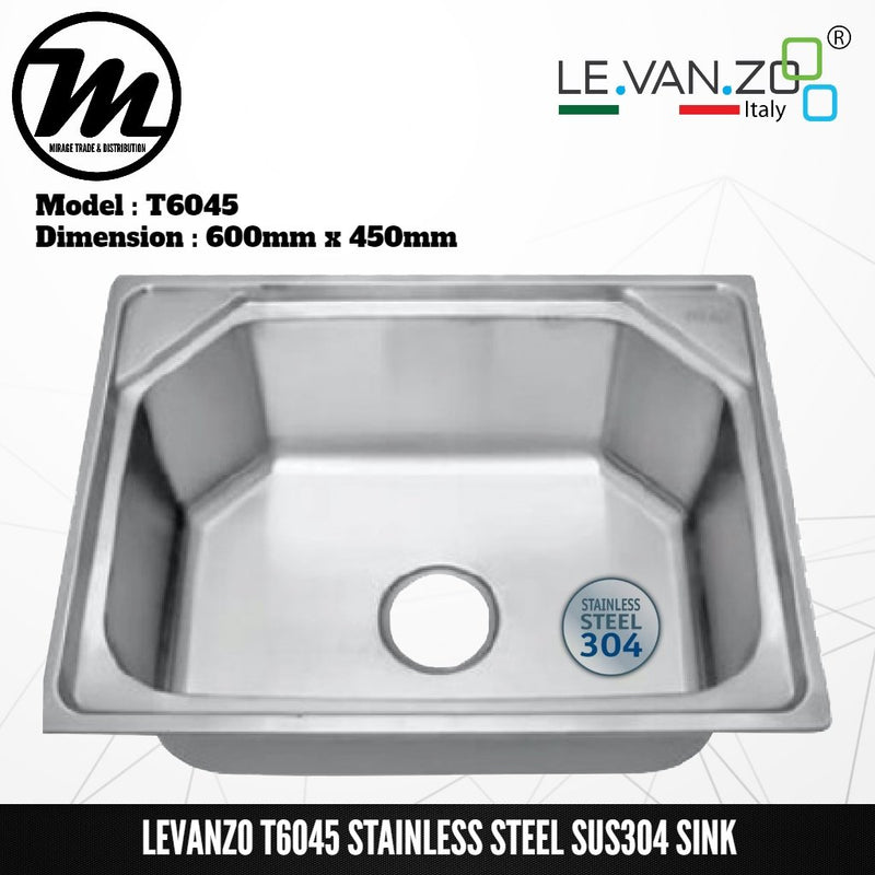 LEVANZO Stainless Steel SUS304 Kitchen Sink T6045 - Mirage Trade & Distribution