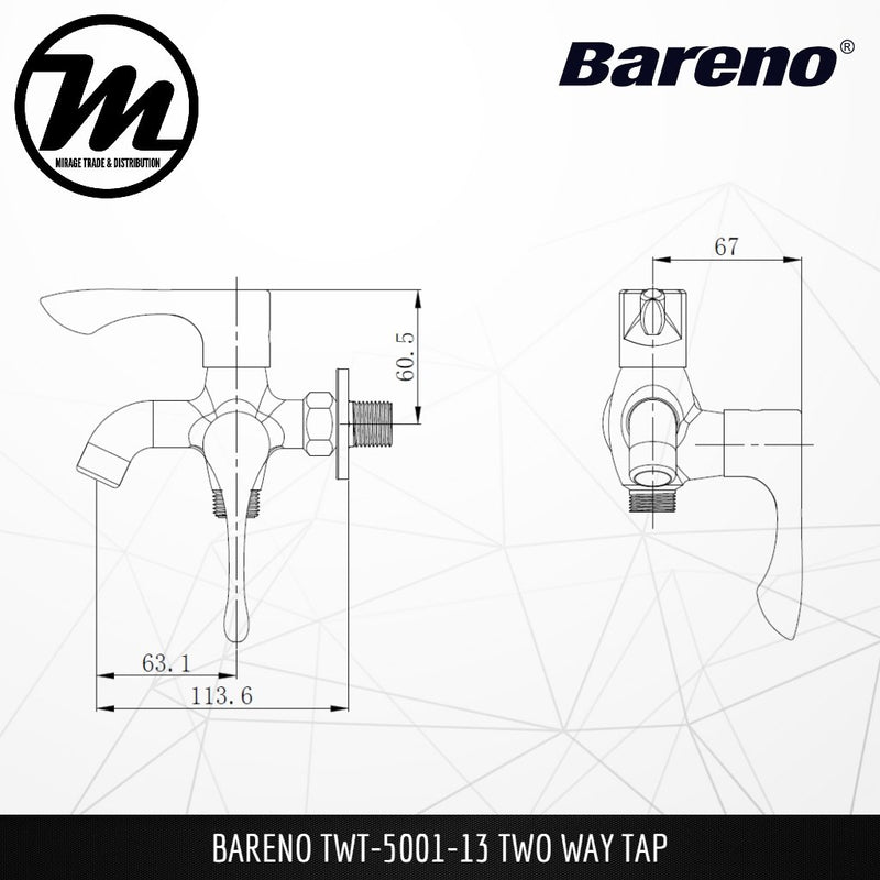 BARENO PLUS Two Way Tap TWT-5001-13 - Mirage Trade & Distribution
