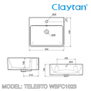 CLAYTAN Telesto Wall Hung Basin WBFC1023 - Mirage Trade & Distribution