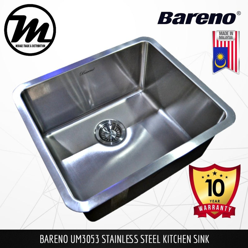 BARENO Kitchen Sink UM3053 Undermount SUS304 with 10 Year Warranty with 1.5 Thickness - Mirage Trade & Distribution