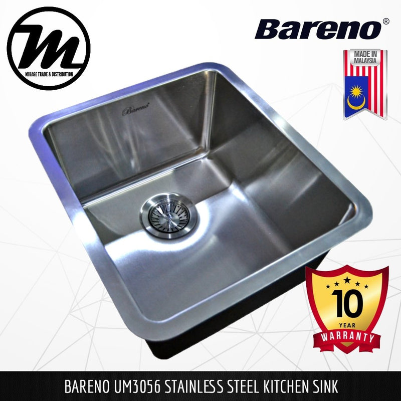 BARENO Kitchen Sink UM3056 Undermount SUS304 with 10 Year Warranty with 1.5 Thickness - Mirage Trade & Distribution