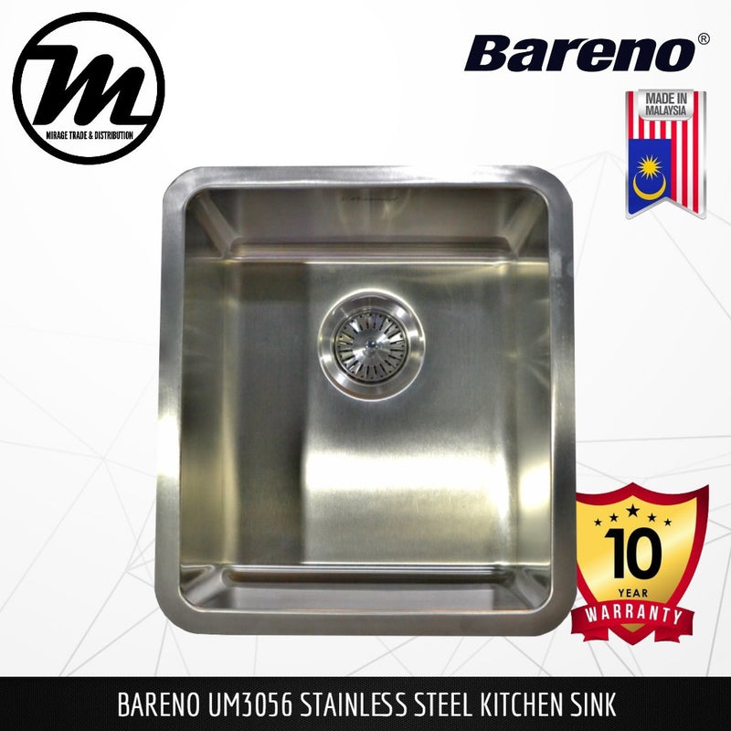 BARENO Kitchen Sink UM3056 Undermount SUS304 with 10 Year Warranty with 1.5 Thickness - Mirage Trade & Distribution