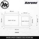 BARENO Kitchen Sink UM2035 Undermount SUS304 with 10 Year Warranty - Mirage Trade & Distribution