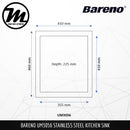 BARENO Kitchen Sink UM3056 Undermount SUS304 with 10 Year Warranty with 1.5 Thickness - Mirage Trade & Distribution