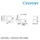 CLAYTAN Venus One Piece Toilet Bowl WC1699 - Mirage Trade & Distribution