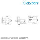 CLAYTAN Virgo One Piece Toilet Bowl WC1677 - Mirage Trade & Distribution