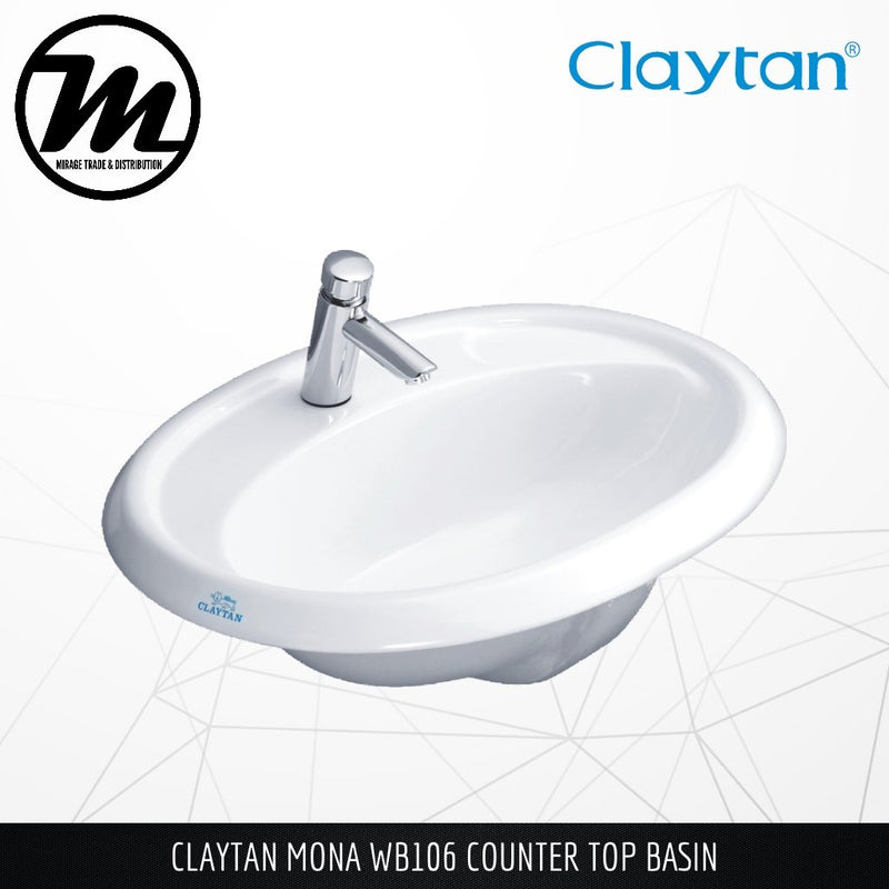 CLAYTAN Mona Counter Top Basin WB106 - Mirage Trade & Distribution