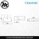 CLAYTAN Capricorn Counter Top Basin WB1070 - Mirage Trade & Distribution