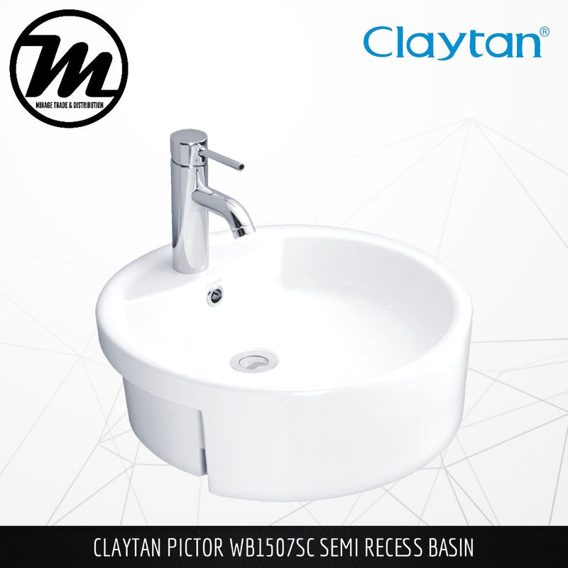 CLAYTAN Pictor Semi Recess Basin WB1507SR - Mirage Trade & Distribution