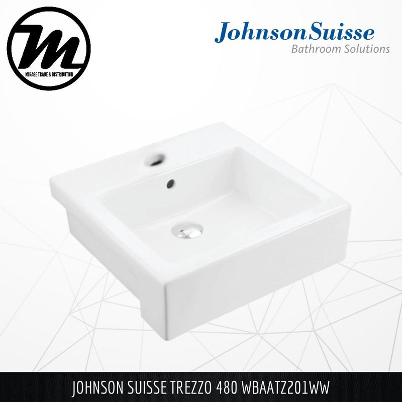 JOHNSON SUISSE Trezzo 480 Semi Recess Basin WBAATZ201WW - Mirage Trade & Distribution