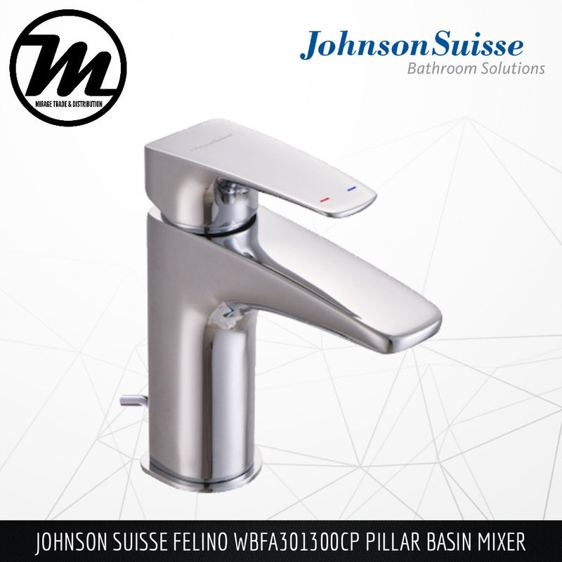 JOHNSON SUISSE Felino Pillar Basin Mixer WBFA301300CP - Mirage Trade & Distribution