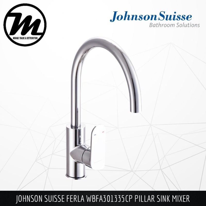 JOHNSON SUISSE Ferla Pillar Sink Mixer WBFA301335CP - Mirage Trade & Distribution