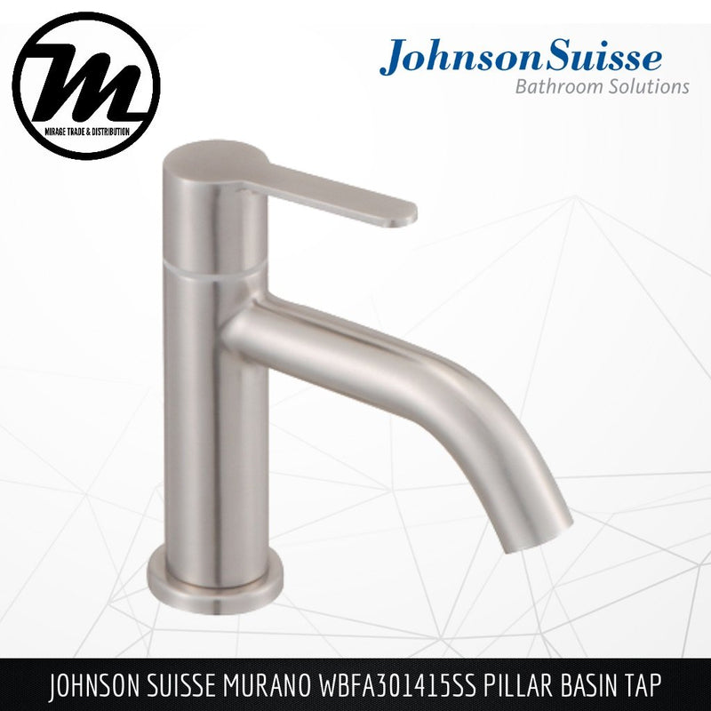 JOHNSON SUISSE Murano Pillar Basin Tap WBFA301415SS - Mirage Trade & Distribution