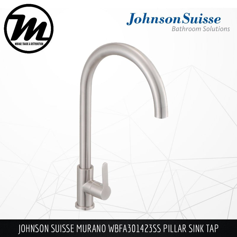 JOHNSON SUISSE Murano Pillar Sink Tap WBFA301423SS - Mirage Trade & Distribution
