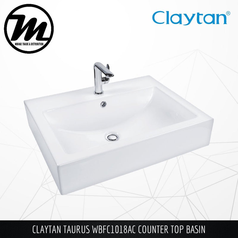 CLAYTAN Taurus Counter Top Basin WBFC1018AC - Mirage Trade & Distribution