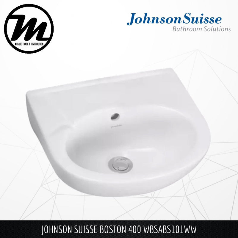 JOHNSON SUISSE Boston 400 Wall Hung Basin WBSABS101WW - Mirage Trade & Distribution