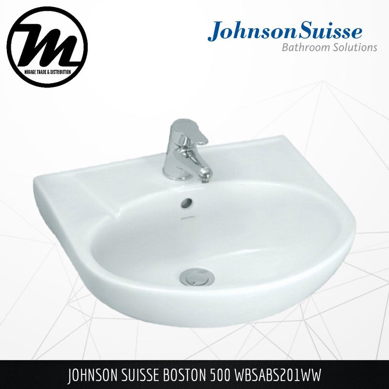 JOHNSON SUISSE Boston 500 Wall Hung Basin WBSABS201WW - Mirage Trade & Distribution