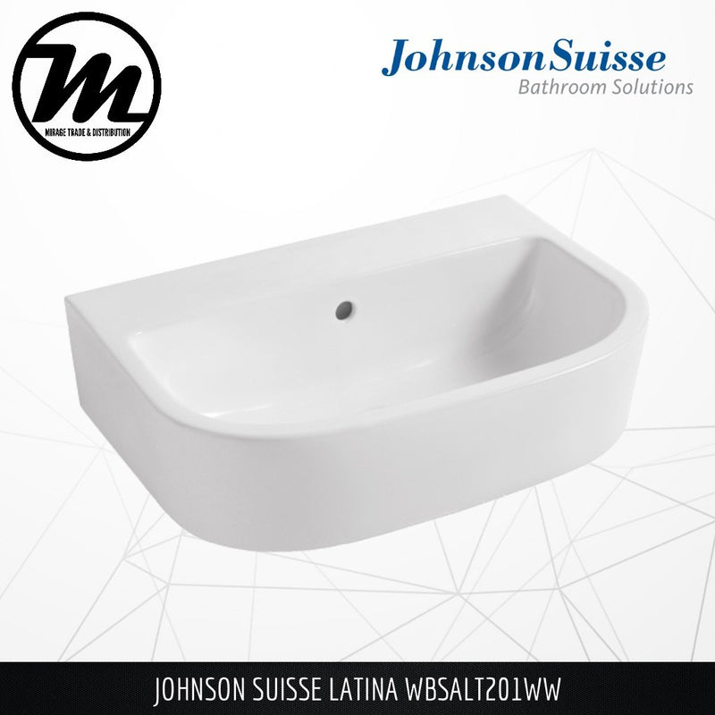 JOHNSON SUISSE Latina 600 Wall Hung Basin WBSALT201WW - Mirage Trade & Distribution