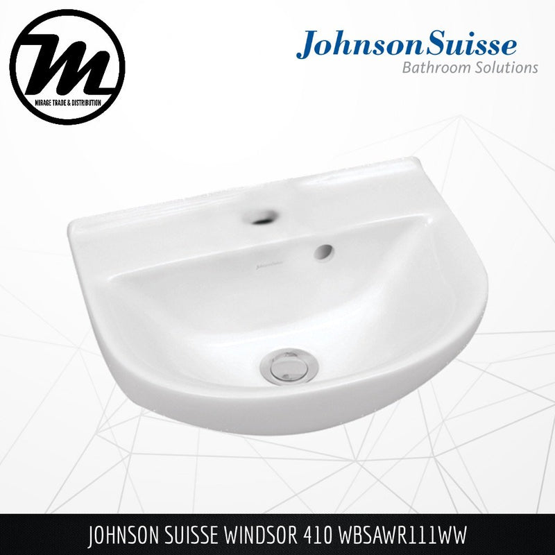 JOHNSON SUISSE Windsor 410 Wall Hung Basin WBSAWR111WW - Mirage Trade & Distribution