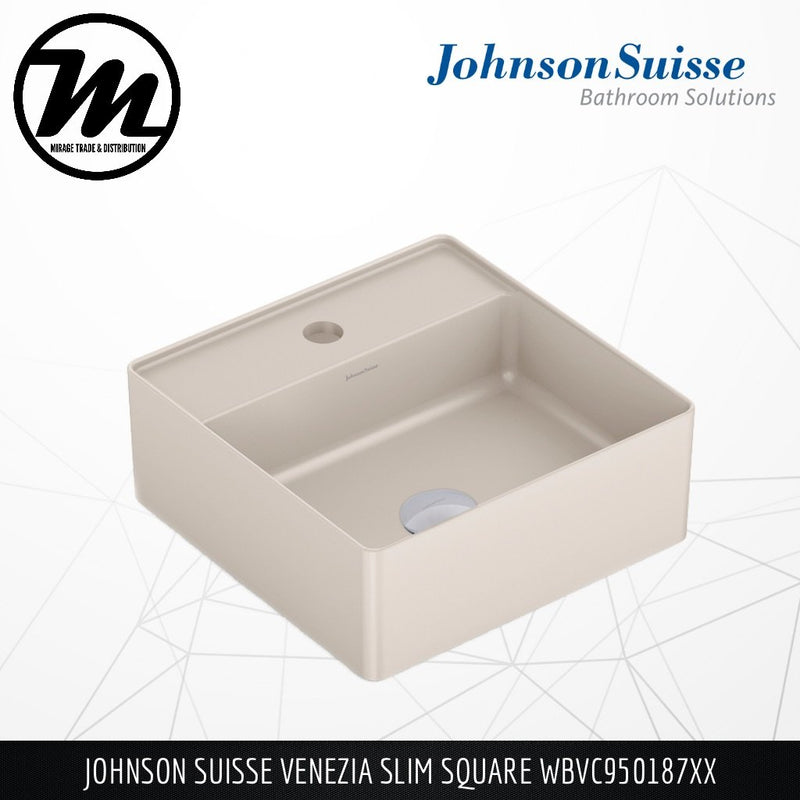 JOHNSON SUISSE Venezia Slim Square Counter Top Basin WBVC950187XX - Mirage Trade & Distribution