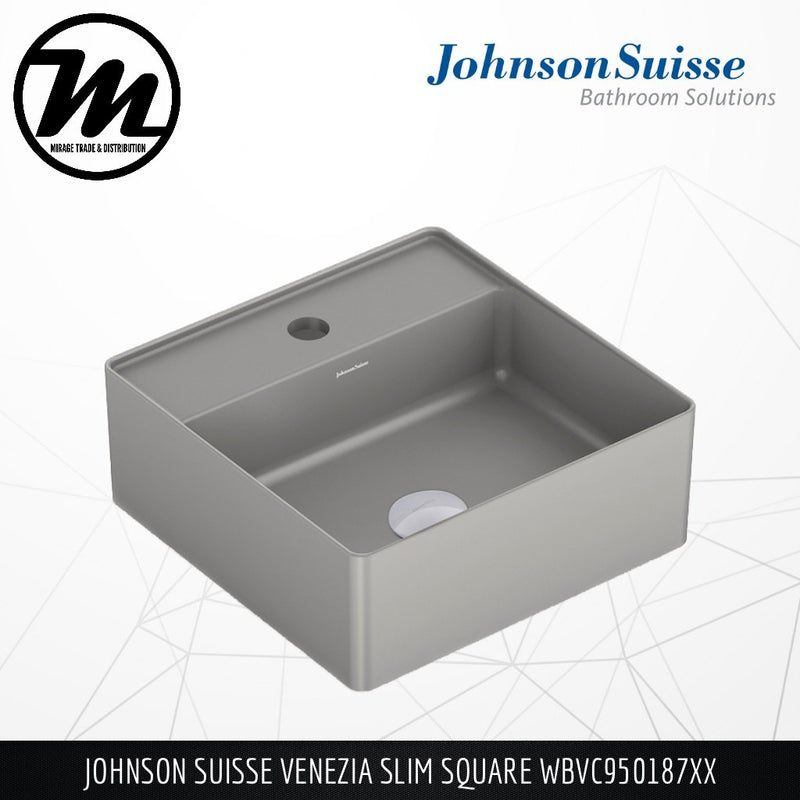 JOHNSON SUISSE Venezia Slim Square Counter Top Basin WBVC950187XX - Mirage Trade & Distribution