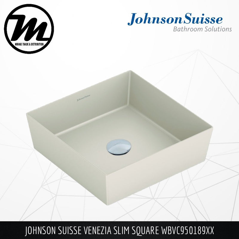 JOHNSON SUISSE Venezia Slim Square Counter Top Basin WBVC950189XX - Mirage Trade & Distribution