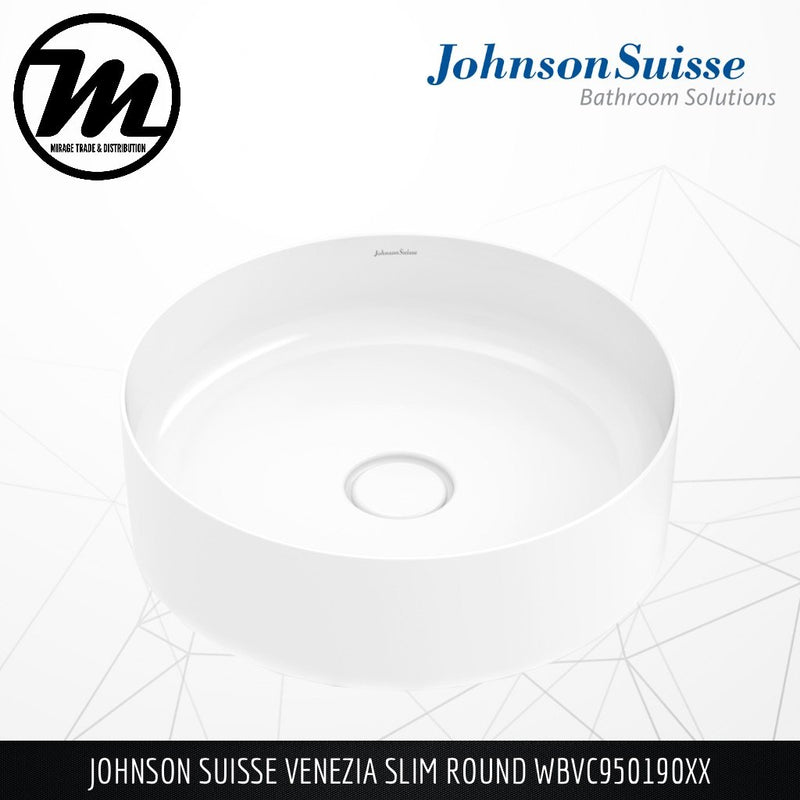JOHNSON SUISSE Venezia Slim Round Counter Top Basin WBVC950190XX - Mirage Trade & Distribution