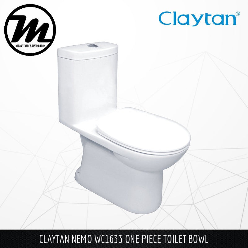 CLAYTAN Nemo One Piece Toilet Bowl WC1633 - Mirage Trade & Distribution