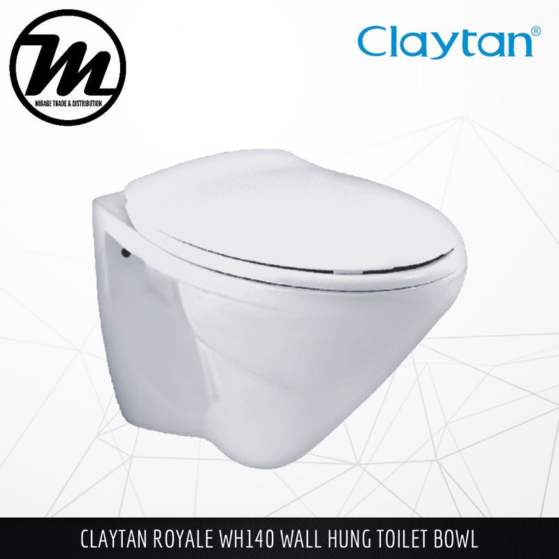 CLAYTAN Royale Wall Hung Toilet Bowl WH140 - Mirage Trade & Distribution