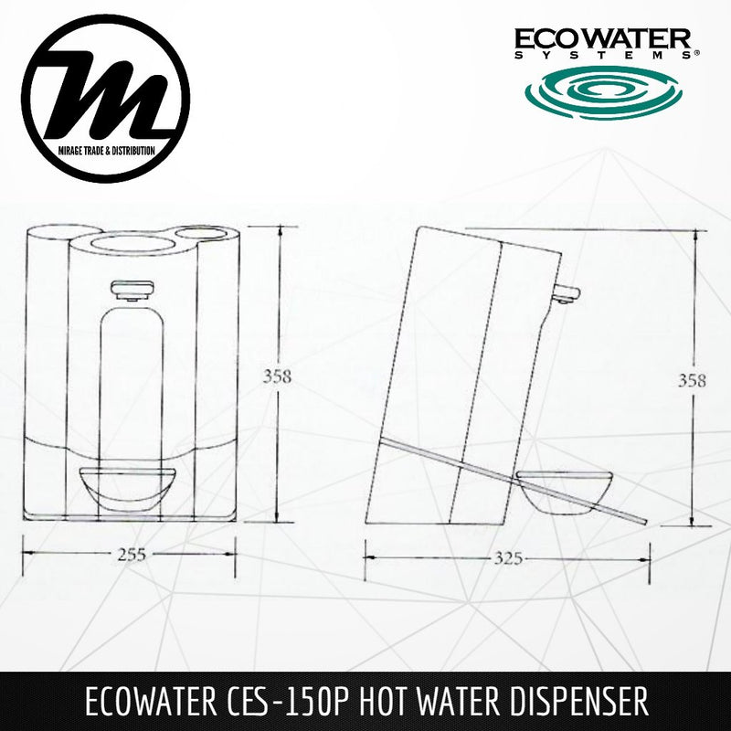ECOWATER CES-150P No Reboiling Healthy Drinking Water Dispenser - Mirage Trade & Distribution