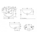 JOHNSON SUISSE Modena Wall Hung Basin WBSAMD101WW - Mirage Trade & Distribution